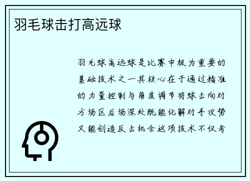羽毛球击打高远球